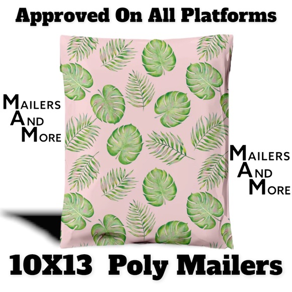 25 10X13 Poly Mailers Palm Leaves, Shipping Envelopes PRICE IS FIRM - Picture 9 of 15